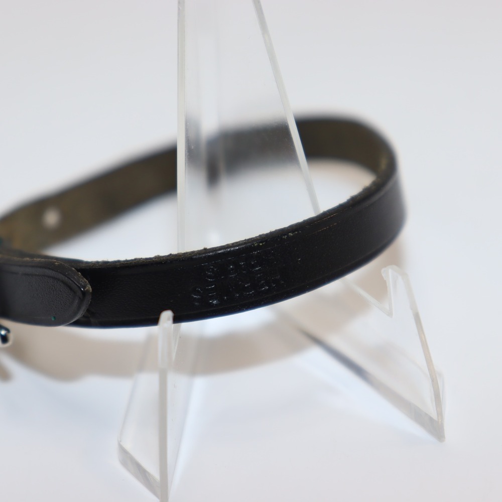 Hermès H Leather Bracelet Black Leather Palladium Hardware Paris France - Picture 3 of 5